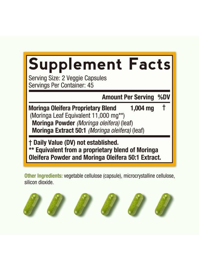 Doctor's Recipes Moringa 11,000 mg Strength, Complete Green Superfood, Natural Antioxidant Support, Non-GMO, 90 Vegan Caps, No Caffeine Soy Gluten - Image 3